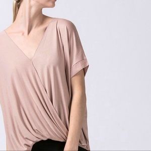 Double zero hi low wrap tunic in blush | medium